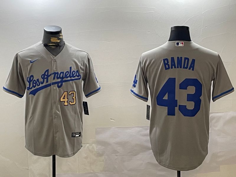 Men Los Angeles Dodgers #43 Banda Grey Game 2024 Nike MLB Jersey style 12094